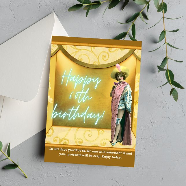 Carte Amusant Art modifié 60e anniversaire (Créateur téléchargé)