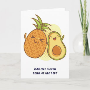 Carte Amusant Avocado Ananas Best Friends BFF Kawaii