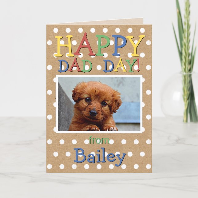 Carte Amusant Bonne Fête des pères avec un chien Photo (Devant)