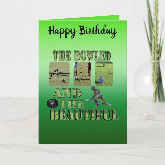 Carte Amusant Bowls De Pelouse Bowls Les Voeux D'Anniver (Devant)