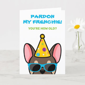 Carte Amusant Brown Tan French Bulldog Frenchie Annivers