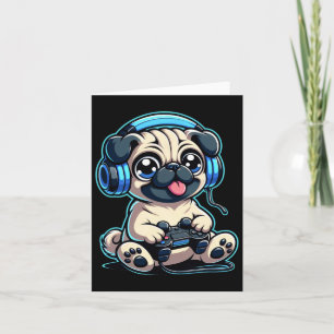 Carte Amusant Carlin Joueur Chien Jeu Carlin Carlins Vid