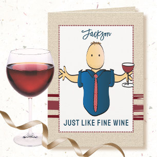 Carte Amusant Cartoon Homme Gratuit Vin Anniversaire