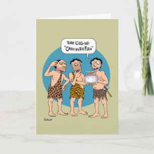 Carte Amusant Cavemen Anniversaire