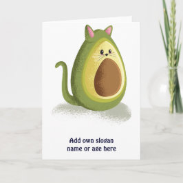 Carte Amusant chat Avocado mignon Ado graphique tendance