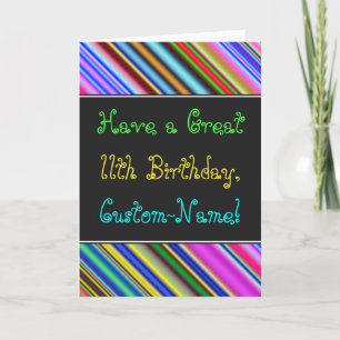 Carte Amusant, coloré, Whimsical 11th Birthday Card