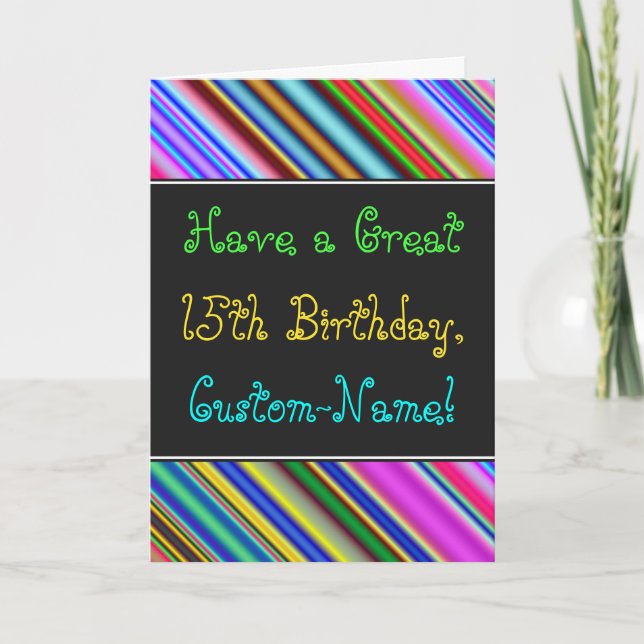 Carte Amusant, coloré, Whimsical 15th Birthday Card (Devant)