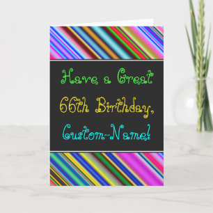 Carte Amusant, coloré, Whimsical 66th Birthday Card