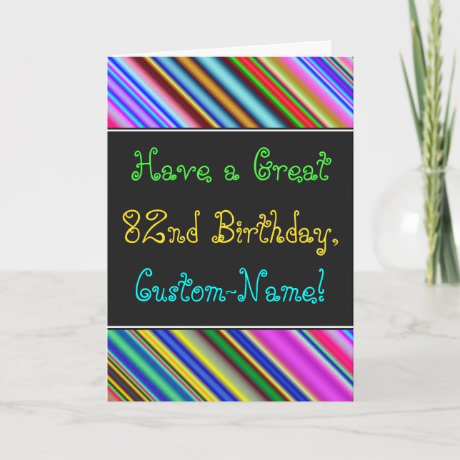 Carte Amusant, coloré, Whimsical 82nd Birthday Card (Devant)