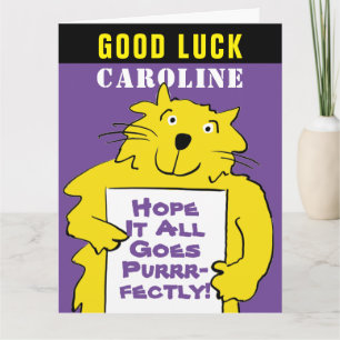 Carte Amusant Conception de chat Bonne chance avec un ch