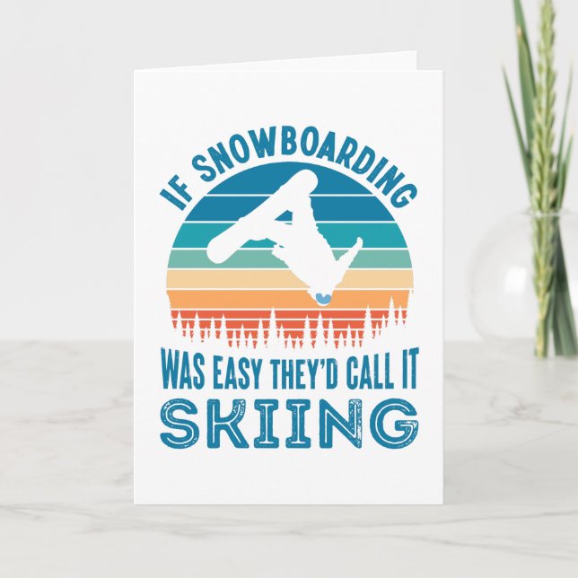 Carte Amusant de snowboard cadeau Snowboard (Devant)
