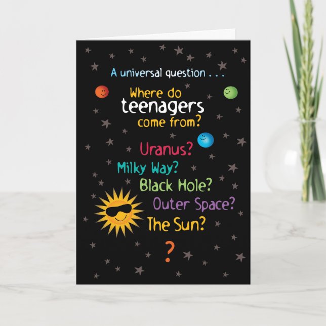 Carte Amusant/Doux Ados de l'espace Anniversaire (Devant)