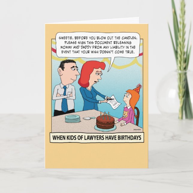 Carte Amusant Enfant d'avocats Anniversaire (Devant)