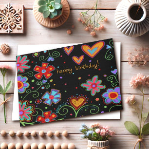 Carte Amusant et coloré Joyeux anniversaire "Inspirivity