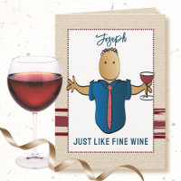 Amusant Ethnic Homme Cartoon Red Wine Classic Anni