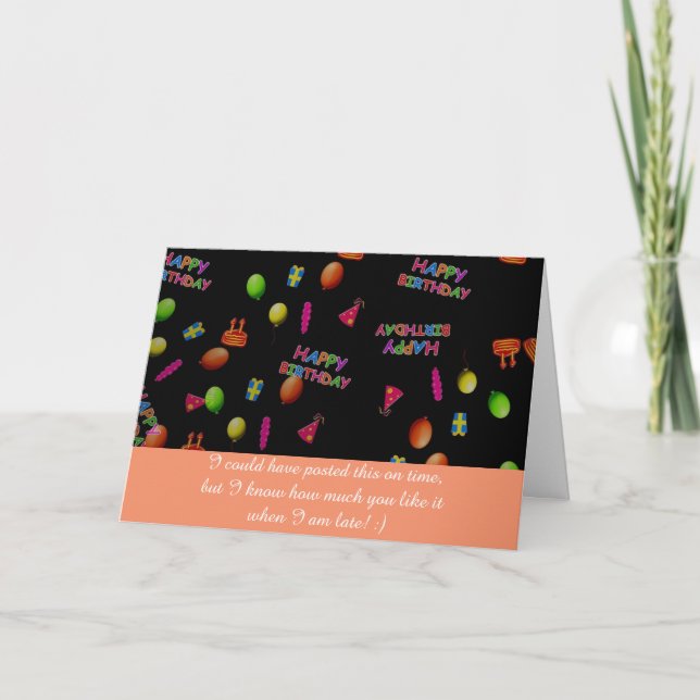 Carte Amusant Fin Heureux Souhait Anniversaire (Devant)