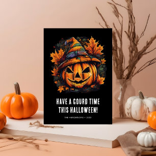Carte Amusant Gourd Heure Citrouille Halloween