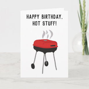 Carte Amusant grill au charbon de bois l'anniversaire du