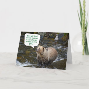 Carte Amusant Grizzly Bear Extérieur Nature Hiker Annive