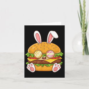 Carte Amusant Hamburger Bunny Oeuf de Pâques Fête de Pâq