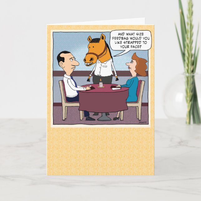 Carte Amusant Horse Anniversaire (Devant)
