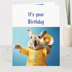 Carte Amusant humour animal lapin vieux anniversaire
