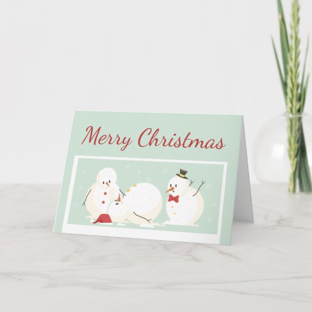 Carte Amusant Joyeux Noël Humour Snowman (Devant)
