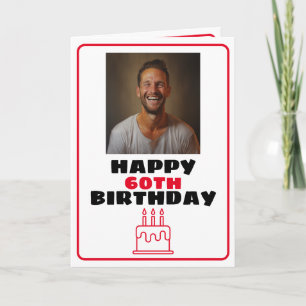 Carte Amusant Mari photo rouge et blanc Anniversaire