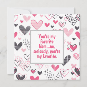 Carte Amusant Mon Favori Maman Motif de coeur