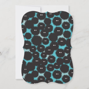 Carte Amusant monstres noirs moelleux