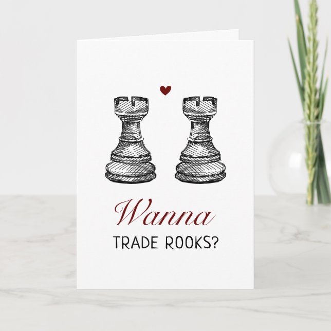 Carte Amusant Naughty Chess Queen's Gambit Valentine's D (Devant)