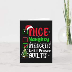 Carte Amusant Nice Naughty Innocent Noël Adultes