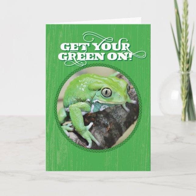 Carte Amusant Obtenez votre vert sur la grenouille de St (Devant)