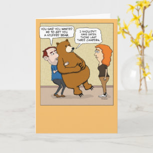 Carte Amusant ours farci Surprise Anniversaire