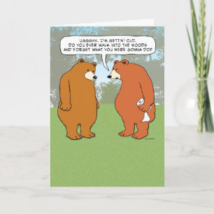 Carte Amusant Ours oublieux à Woods Anniversaire