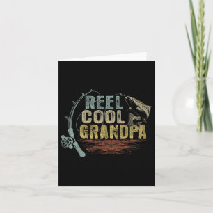 Carte Amusant Pêche Vintage bobine Cool grand-père