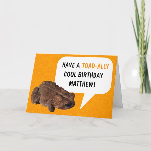 Carte Amusant Personnalisé Cool de crapaud (Devant)
