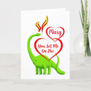 Carte Amusant Personnalisé Fire Brething Dragon Valentin