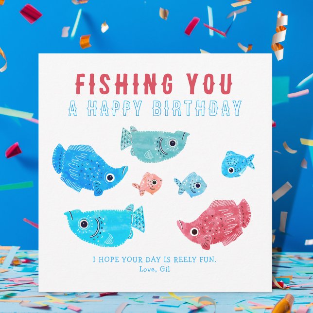 Carte Amusant Poisson Pun Joyeux Anniversaire (Créateur téléchargé)