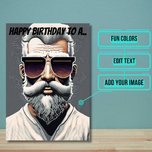Carte Amusant Porté Mec Anniversaire avec lunettes de so