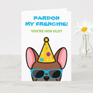 Carte Amusant Red Fawn French Bulldog Frenchie Birthday 