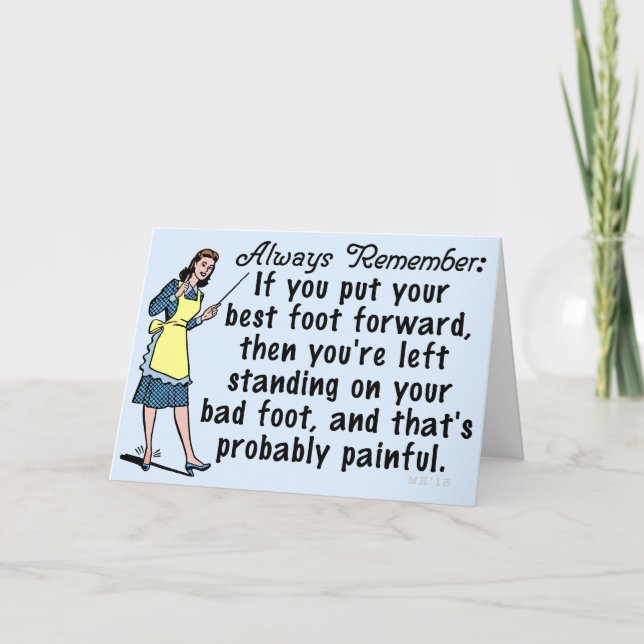 Carte Amusant Retro Meilleur Pied Démotivant (Devant)