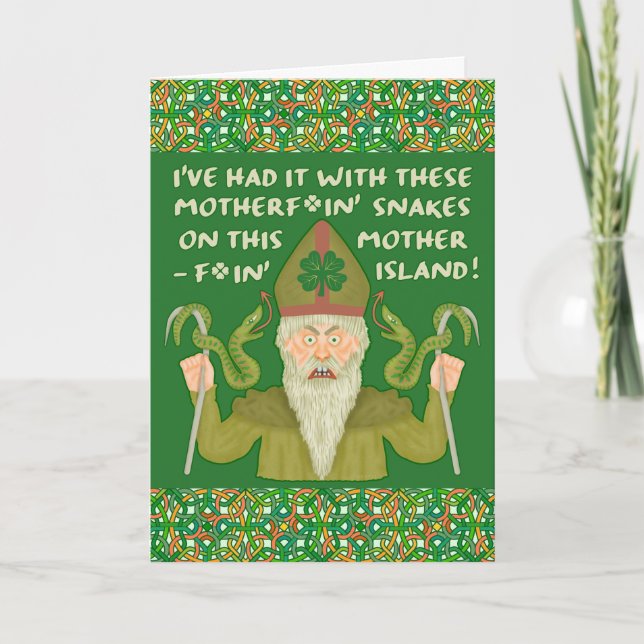 Carte Amusant Saint Patrick's Day Snakes Joke Green Iris (Devant)