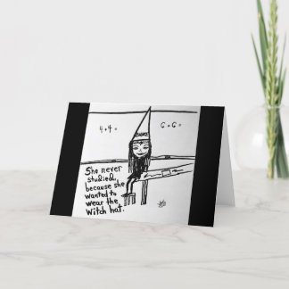 Carte Amusant salut d'Halloween Casquette de sorcière Du