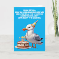 Amusant Seagull Birthday Riddle - Cake at Risk!