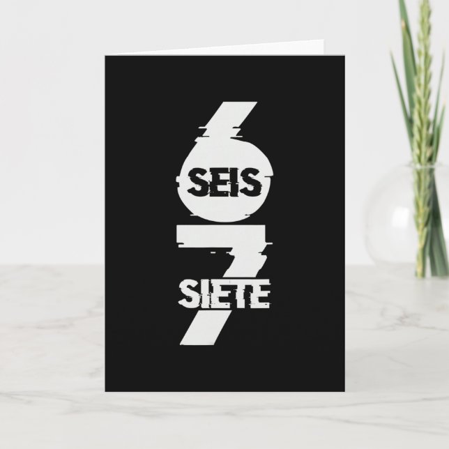 Carte Amusant Six Sept En Espagnol Seis Siete 67 Brainro (Devant)