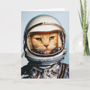 Carte Amusant "Space Cat" Anniversaire