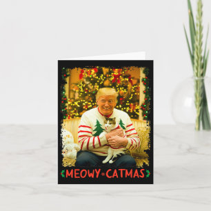 Carte Amusant Trump Amoureux de les chats de Noël Meowy