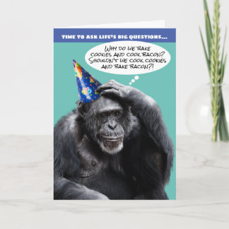 Carte Amusant Vieux Chimpanzé La vie des grandes questio