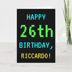 Carte Amusant Vintage/Retro jeu vidéo Look 26e anniversa
